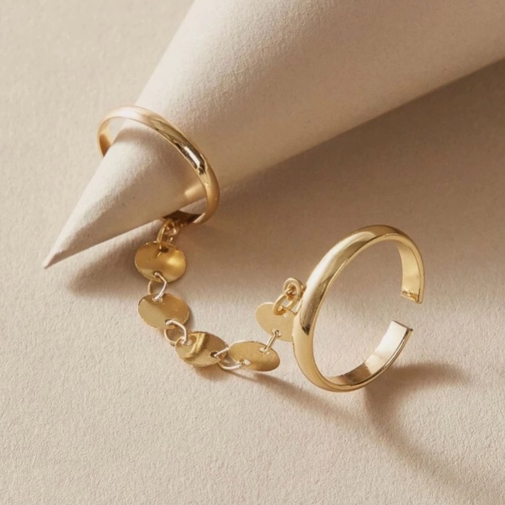 ๐ Coin Disk Finger Chain Ring ๐ - Picture 2 of 4